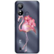 Прозрачный чехол BoxFace ZTE Blade L220 Floral Flamingo