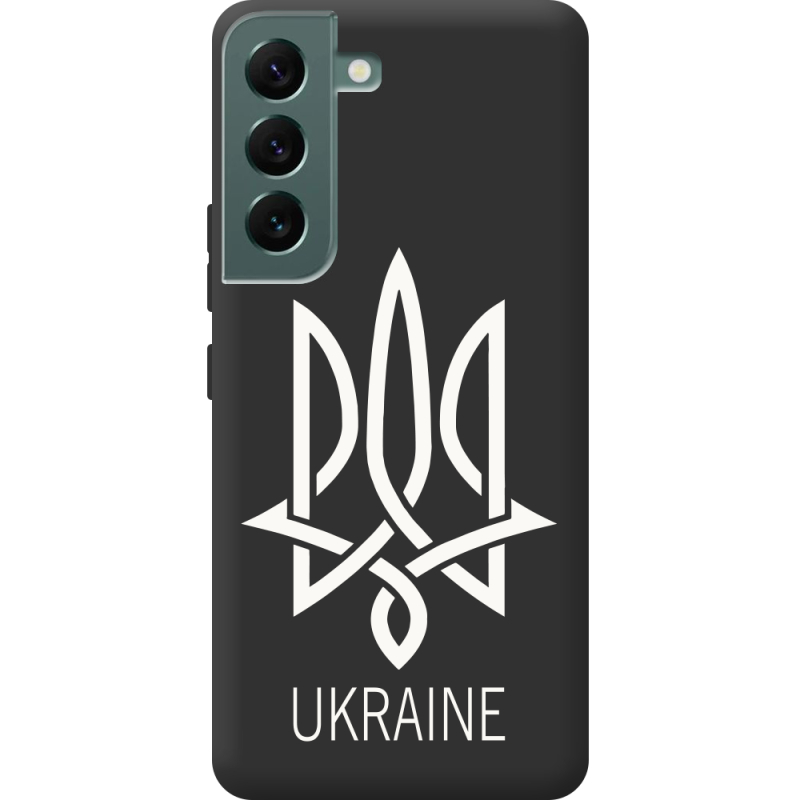Черный чехол BoxFace Samsung Galaxy S22 (S901) Тризуб монограмма ukraine