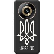 Черный чехол BoxFace Realme 11 Pro / 11 Pro Plus Тризуб монограмма ukraine