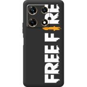Черный чехол BoxFace Infinix Note 30 Pro 4G Free Fire White Logo