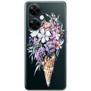 Чехол со стразами OnePlus Nord CE 3 Lite Ice Cream Flowers