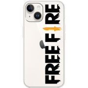 Прозрачный чехол BoxFace Apple iPhone 15 Free Fire Black Logo