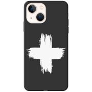 Черный чехол BoxFace Apple iPhone 15 Білий хрест ЗСУ