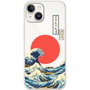 Прозрачный чехол BoxFace Apple iPhone 15 Plus Большая волна в Канагаве