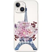 Чехол со стразами Apple iPhone 15 Plus Eiffel Tower