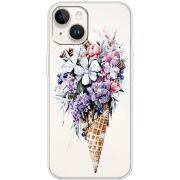 Чехол со стразами Apple iPhone 15 Plus Ice Cream Flowers