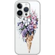 Чехол со стразами Apple iPhone 15 Pro Ice Cream Flowers