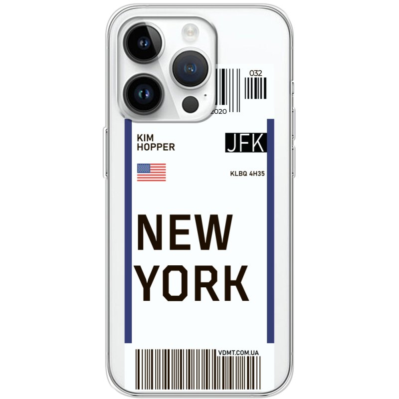 Прозрачный чехол BoxFace Apple iPhone 15 Pro Max Ticket New York