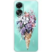 Чехол со стразами OPPO A78 4G Ice Cream Flowers