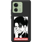 Черный чехол BoxFace Motorola Edge 40 Attack On Titan - Ackerman