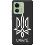 Черный чехол BoxFace Motorola Edge 40 Тризуб монограмма ukraine