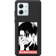 Черный чехол BoxFace Motorola G84 Attack On Titan - Ackerman