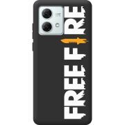 Черный чехол BoxFace Motorola G84 Free Fire White Logo