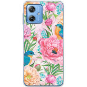 Чехол BoxFace Motorola G54 Power Birds in Flowers