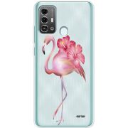 Прозрачный чехол BoxFace ZTE Blade A53 Pro Floral Flamingo