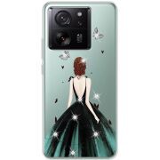 Чехол BoxFace со стразами Xiaomi 13T Girl in the green dress