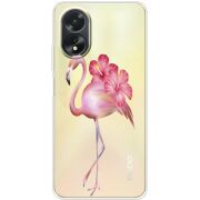 Прозрачный чехол BoxFace OPPO A18 4G Floral Flamingo