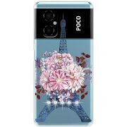 Чехол со стразами BoxFace Xiaomi Poco M4 5G Eiffel Tower