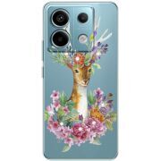 Чехол со стразами BoxFace Xiaomi Redmi Note 13 Pro 5G Deer with flowers