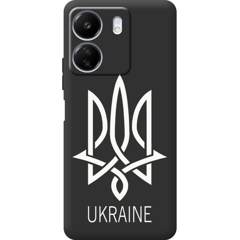 Черный чехол BoxFace Xiaomi Redmi 13C Тризуб монограмма ukraine