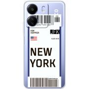 Прозрачный чехол BoxFace Poco C65 Ticket New York
