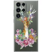 Чехол со стразами Samsung Galaxy S24 Ultra Deer with flowers