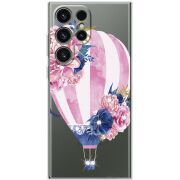 Чехол со стразами Samsung Galaxy S24 Ultra Pink Air Baloon