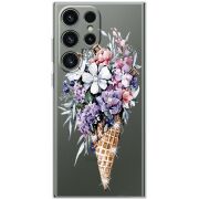 Чехол со стразами Samsung Galaxy S24 Ultra Ice Cream Flowers