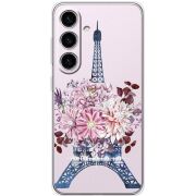 Чехол со стразами Samsung Galaxy S24 Eiffel Tower