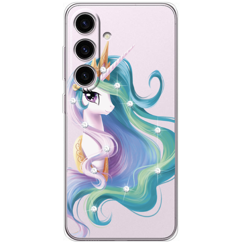 Чехол со стразами Samsung Galaxy S24 Unicorn Queen