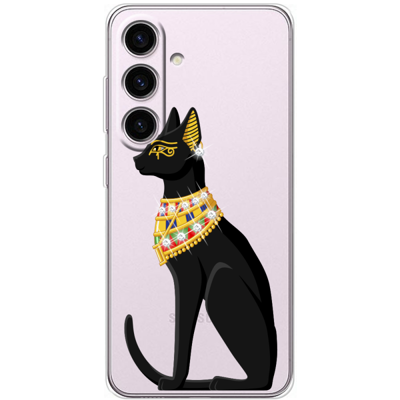 Чехол со стразами Samsung Galaxy S24 Egipet Cat