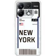 Прозрачный чехол BoxFace Xiaomi Poco X6 5G Ticket New York