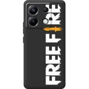 Черный чехол BoxFace Poco X6 5G Free Fire White Logo