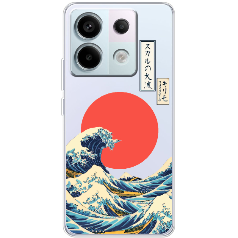 Прозрачный чехол BoxFace Xiaomi Redmi Note 13 5G Большая волна в Канагаве