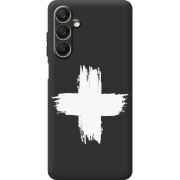 Черный чехол BoxFace Samsung Galaxy A25 (A256) Білий хрест ЗСУ