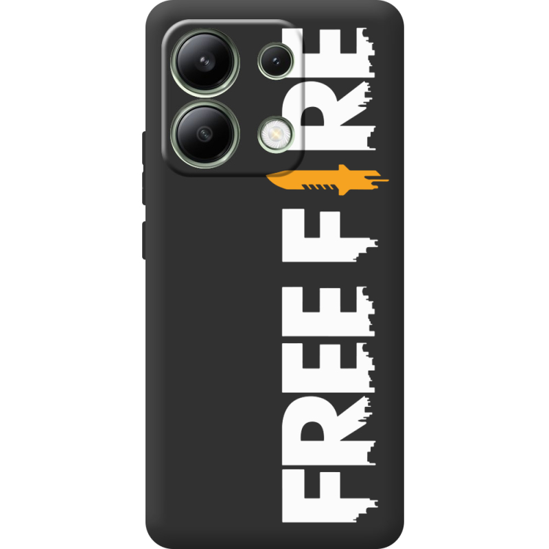 Черный чехол BoxFace Xiaomi Redmi Note 13 4G Free Fire White Logo