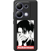 Черный чехол BoxFace Xiaomi Redmi Note 13 Pro 4G Attack On Titan - Ackerman