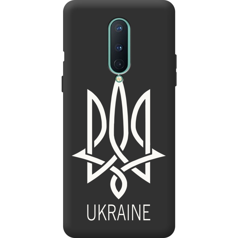 Черный чехол BoxFace OnePlus 8 Тризуб монограмма ukraine