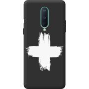Черный чехол BoxFace OnePlus 8 Білий хрест ЗСУ