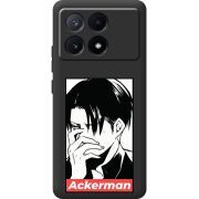 Черный чехол BoxFace Poco X6 Pro 5G Attack On Titan - Ackerman