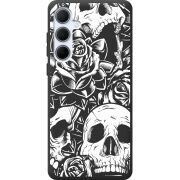 Черный чехол BoxFace Samsung Galaxy A35 5G (A356) Skull and Roses