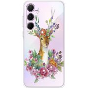 Чехол со стразами Samsung Galaxy A55 5G (A556) Deer with flowers