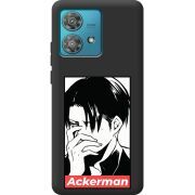 Черный чехол BoxFace Motorola Edge 40 Neo Attack On Titan - Ackerman