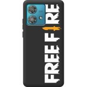 Черный чехол BoxFace Motorola Edge 40 Neo Free Fire White Logo