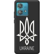 Черный чехол BoxFace Motorola Edge 40 Neo Тризуб монограмма ukraine