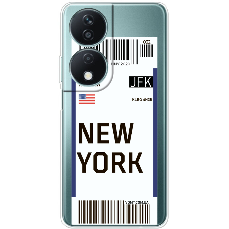 Прозрачный чехол BoxFace Honor X7b Ticket New York