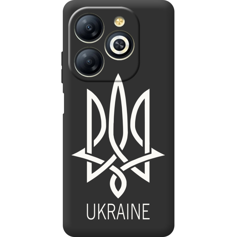 Черный чехол BoxFace Infinix Smart 8 Тризуб монограмма ukraine