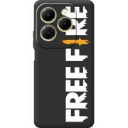 Черный чехол BoxFace Infinix Hot 40 Pro Free Fire White Logo