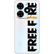 Прозрачный чехол BoxFace Tecno Spark Go 2024 Free Fire Black Logo