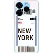 Прозрачный чехол BoxFace Tecno Spark 20 Pro Ticket New York